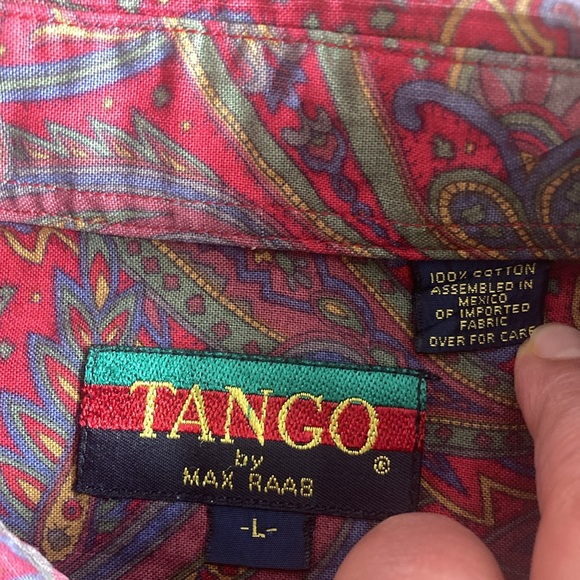 90’s VTG Tango by Max Raab Button Down Floral Paisley Print Shirt Large EUC - Picture 3 of 7